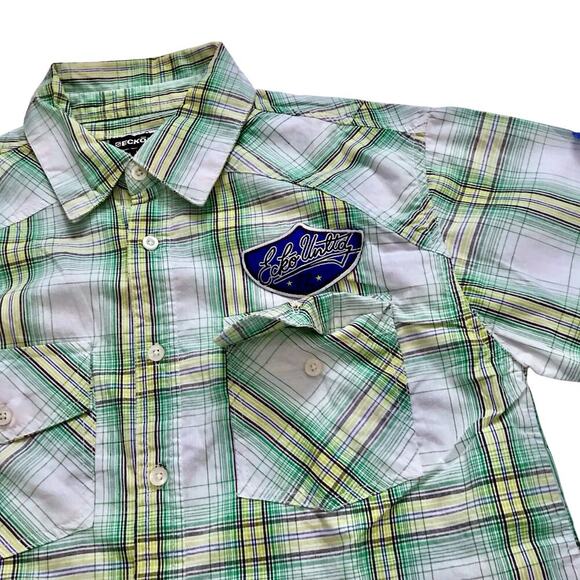 Ecko Unlimited NWT Plaid Button Down Shirt Boys L (16/18) - Picture 3 of 8